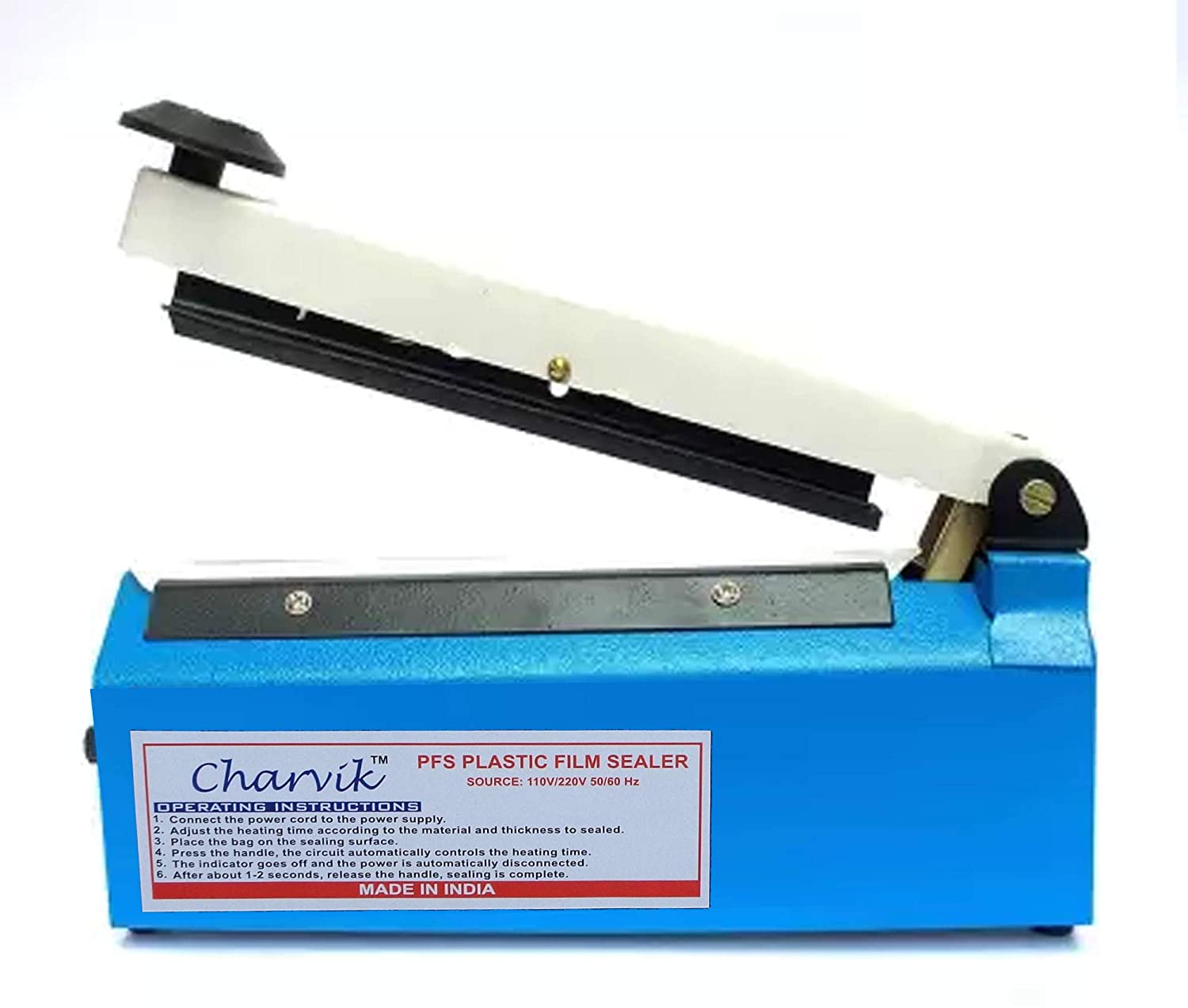 Charvik Sealing Machine for Use Plastic Polythene Bag Seal, 8 Inch, Multicolour