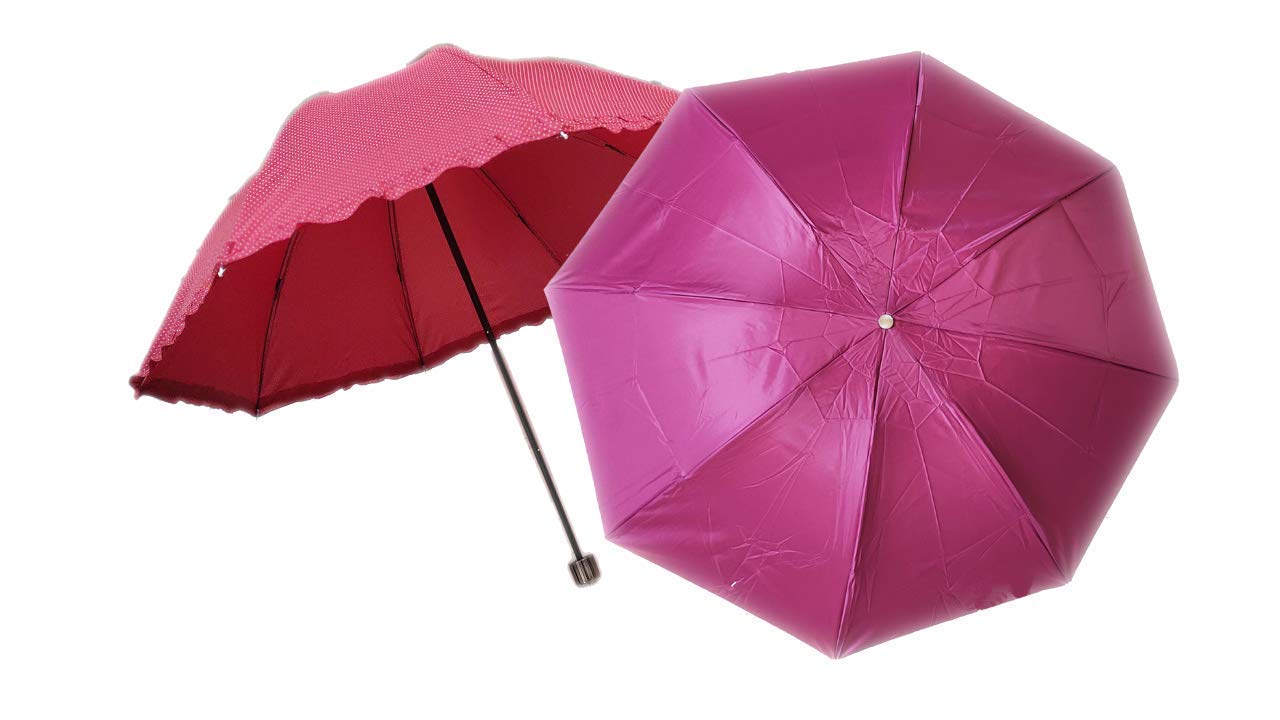 Ekavir Light Weight 3 Folding Umbrella for Ladies
