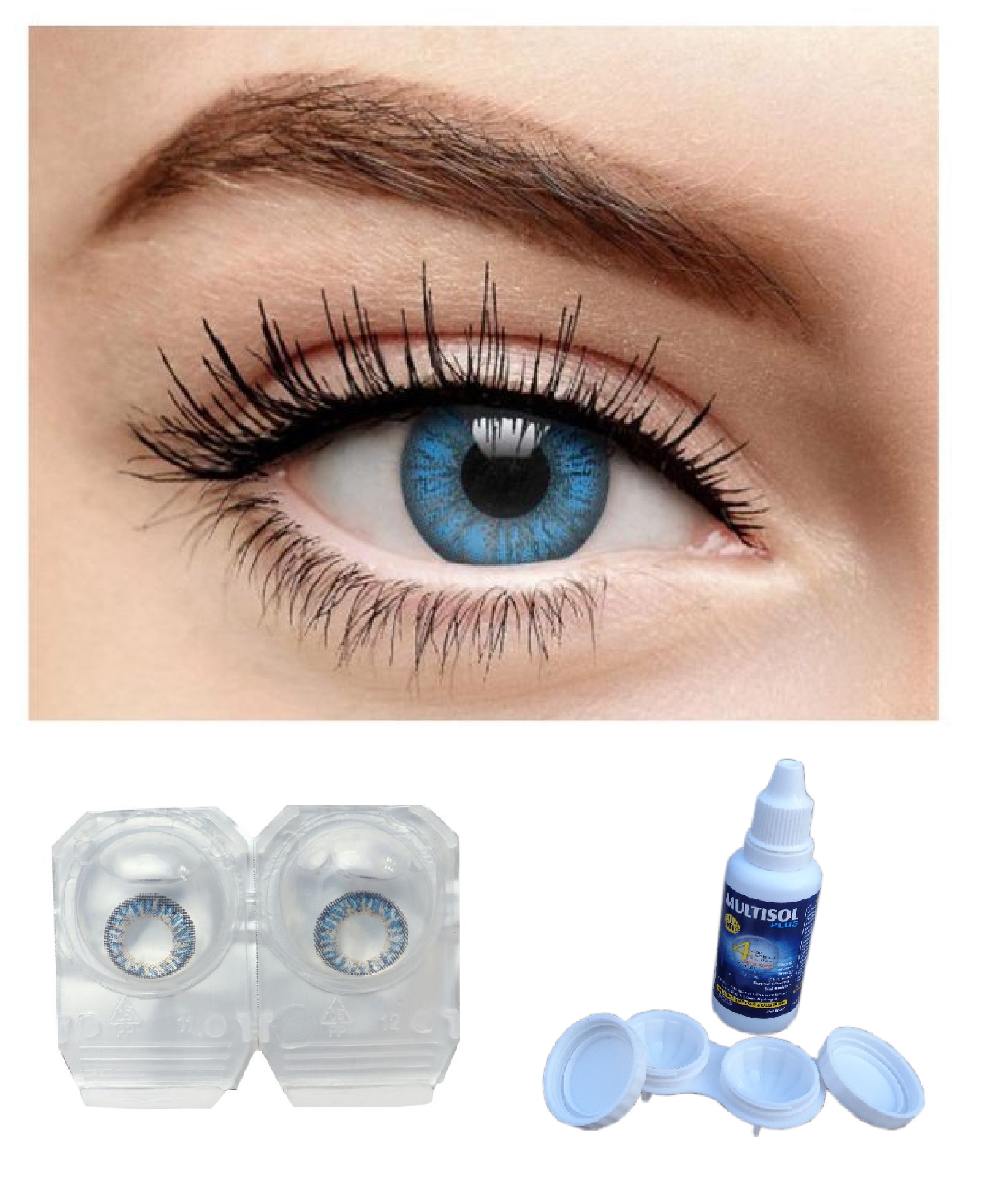 Coloured Contact Lenses Without Power, Weekly ( Dark Blue )